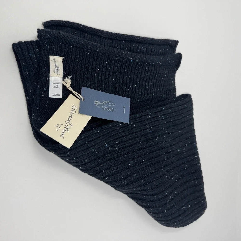 NWT Universal Thread Navy Donegal Ribbed Knit Oblong Scarf‎ One Size ~76